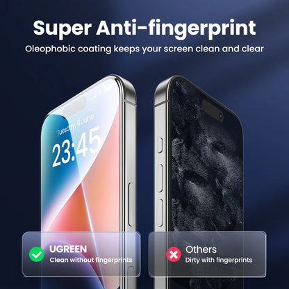 UGREEN 2PCS Screen Protector For iPhone 18 17 16 15 14 13 Pro Max Tempered Glass For iPhone 16 Plus Screen Protectors 15pro Film