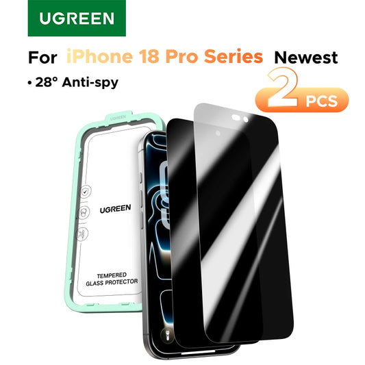 UGREEN 2PCS Privacy Screen Protector For iPhone 18 17 Pro Max Full Coverage Anti-Spy Tempered Glass For iPhone 18pro