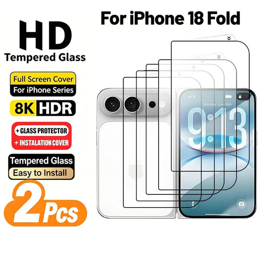 1-3pcs High Quality 9H HD Tempered Glass Protector For IPhone 18 Duo 18 Pro Max Screen Films Scratch Proof Protective Glass