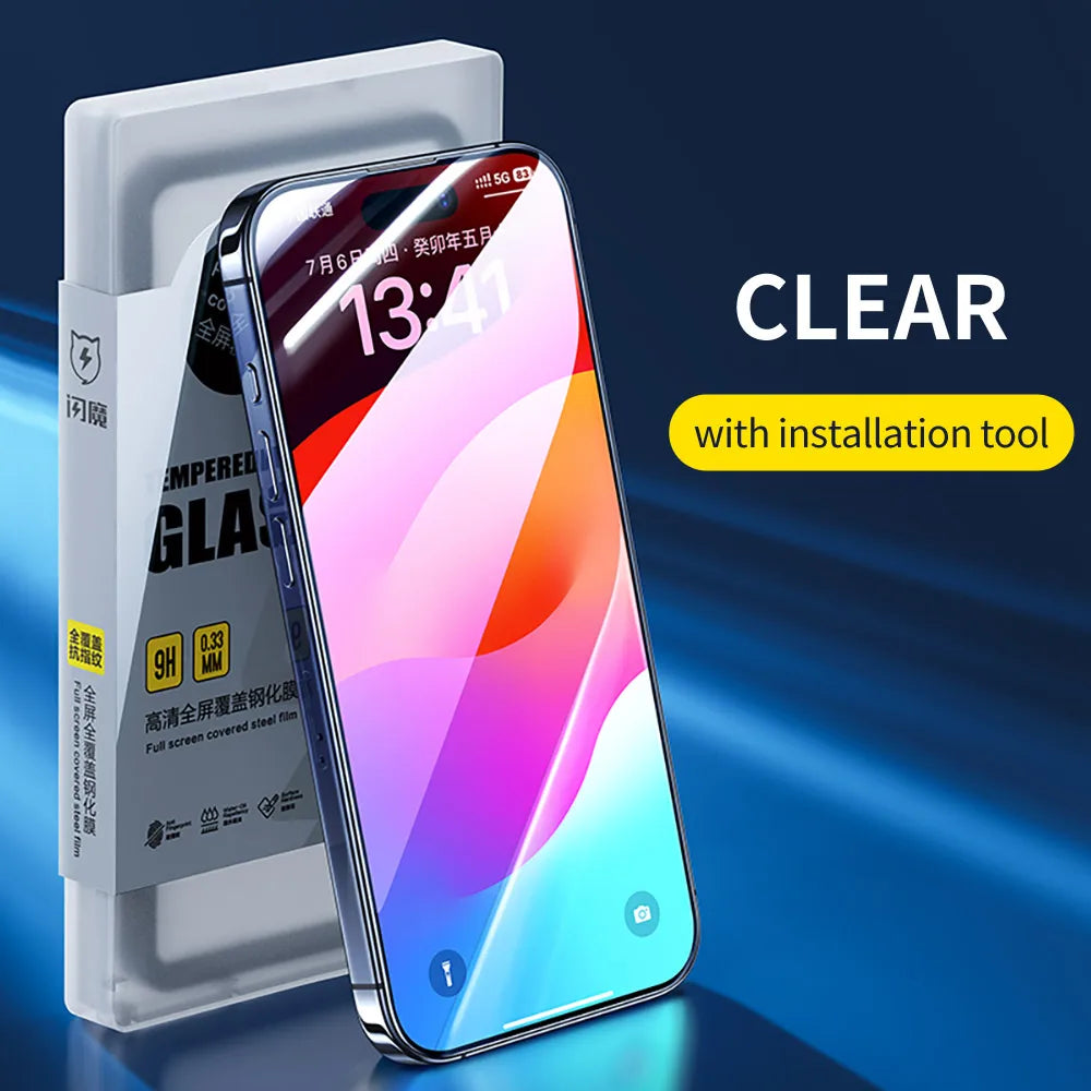 SmartDevil Full Cover Tempered Glass for iPhone 18 Pro Max 17ProMax 16Pro Screen Protector for iPhone 18Pro HD Anti-blue Light