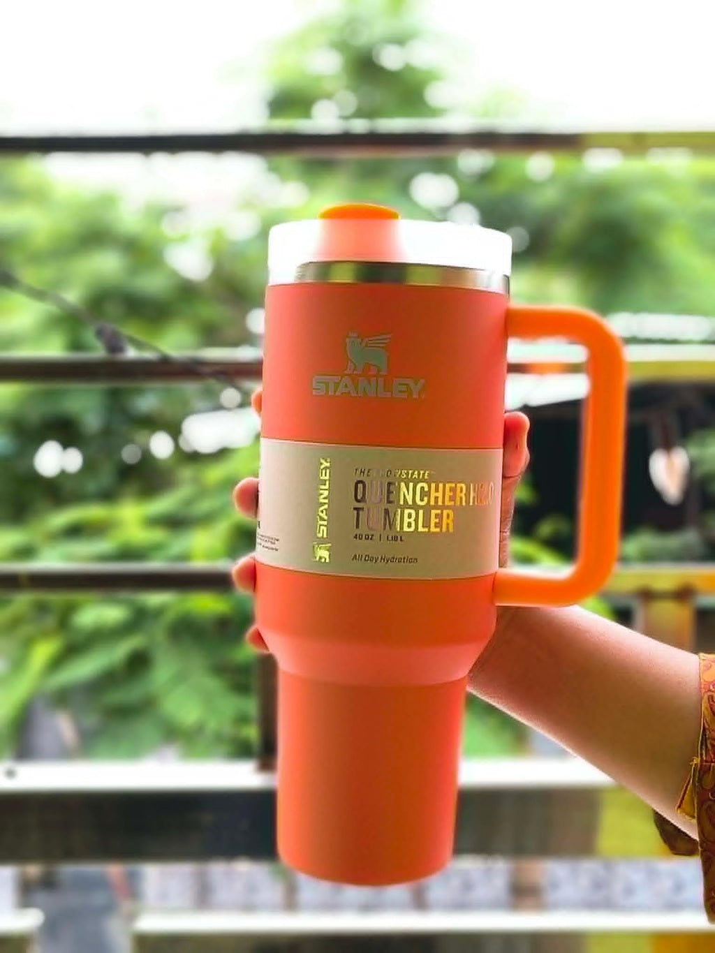 New Stanley Large Capacity 40 Ounce Stainless Steel Vacuum Flask - Insulated Cup with Lid and Straw