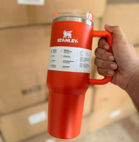 New Stanley Large Capacity 40 Ounce Stainless Steel Vacuum Flask - Insulated Cup with Lid and Straw