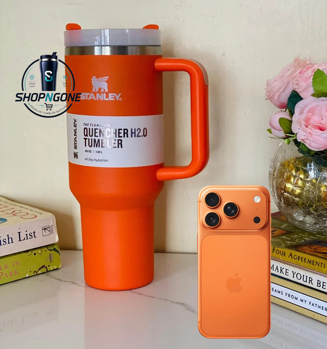 New Stanley Large Capacity 40 Ounce Stainless Steel Vacuum Flask - Insulated Cup with Lid and Straw