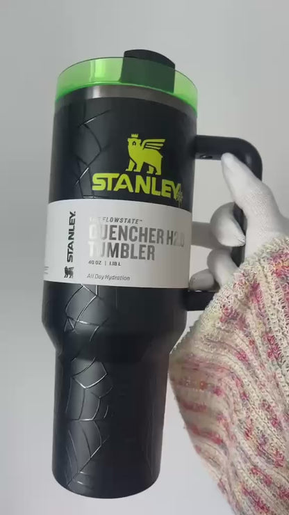 New Stanley Olivia Black spider web Halloween Large Capacity 40 Ounce Stainless Steel Vacuum Flask - Insulated Cup with Straw