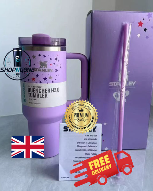 New Stanley Olivia Rodrigo with stars Large Capacity 40 Ounce Stainless Steel Vacuum Flask - Insulated Cup with Lid and Straw (Copy)